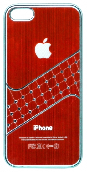 Apple Бампер пластик,клетки-стразы 4/4S (61-1)