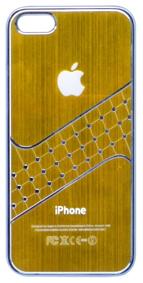 Apple Бампер пластик,клетки-стразы 4/4S (61-1)
