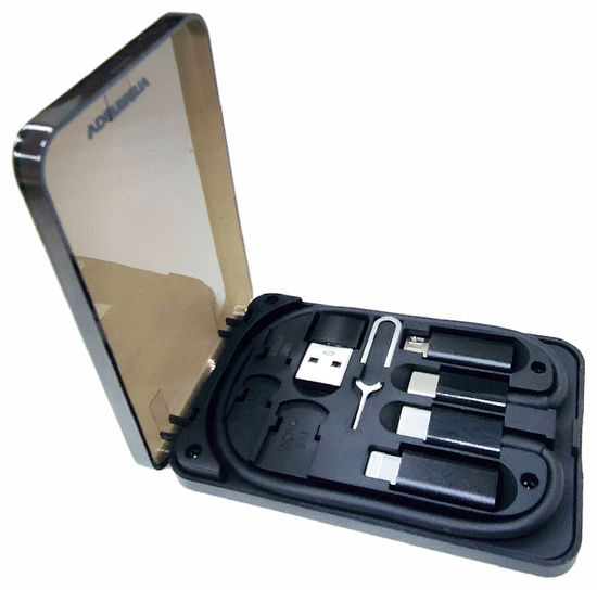 Denmen D53T портативный набор переходников, (Micro USB, Type-C, Lightning) 3A (0.3m)