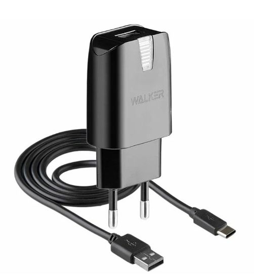 WALKER WH-21 1USB, 2.1A для MicroUSB (черный)