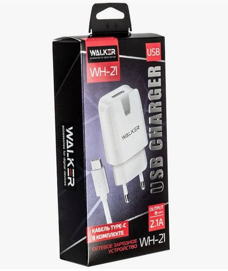 WALKER WH-21 1USB для Type-C (2.1A)