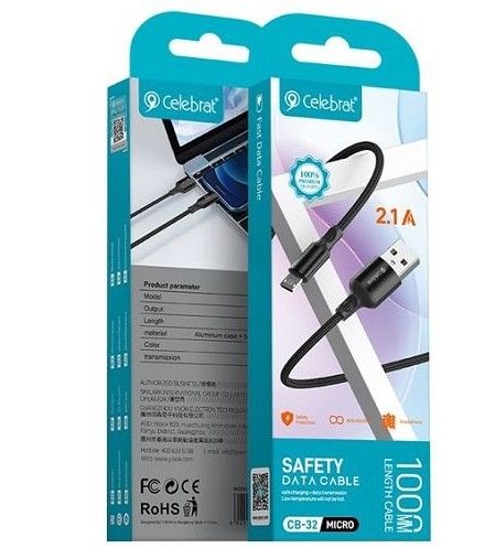 Celebrat CB-32 для microUSB 3A (1м)