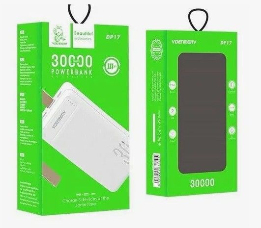 Denmen DP17 (30000mAh) 2USB+1PD 2.1A черный