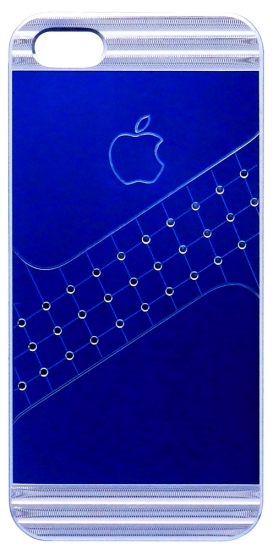Apple Бампер пластик,клетки со стразами 5/5S (57-2)