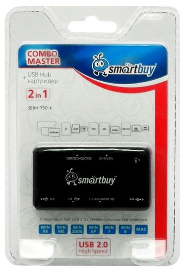 SmartBuy Хаб + Картридер Combo (SBRH-750-K)