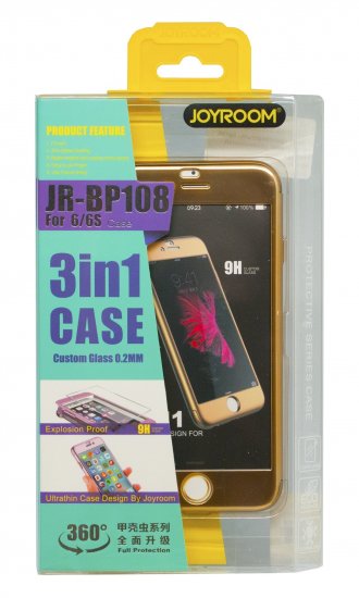 Joyroom iPhone 6/6s Gold Beetls Series Electroplated PC+защитное стекло