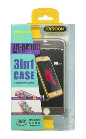 Joyroom iPhone 6/6s Silver Beetls Series Electroplated PC+защитное стекло