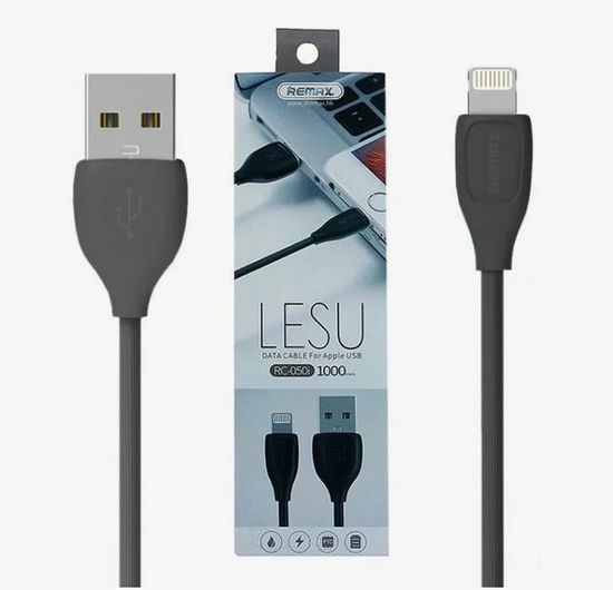 Remax Lesu Cable RC-050i Lightning (черный)