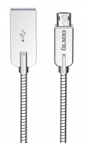 Olmio Кабель STEELY USB 2.0 - microUSB 1.2м 2.1A