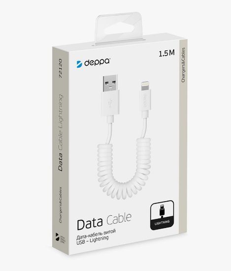 Deppa USB - Lightning витой 1.5м