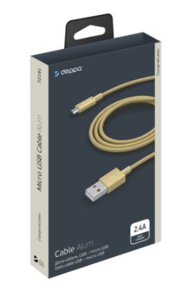 Deppa USB - micro USB алюминий-нейлон 1.2м