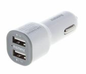 Авто USB адаптер Remax CC201 Jane 2USB 2.1A (белый)
