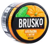 Бестабачная смесь для кальяна BRUSKO Апельсин с мятой, 50г (medium)