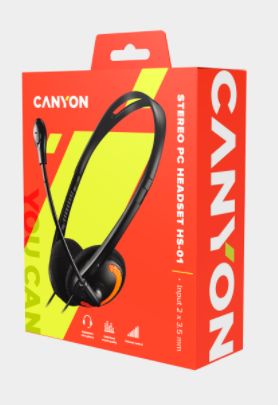Canyon HS-01. Легкая гарнитура (черно-оранжевый)