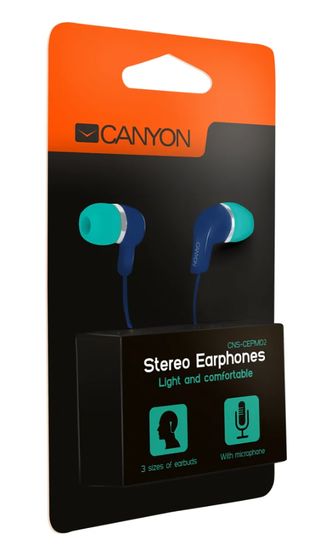 Canyon CEPM02. Яркие стерео-наушники с микрофоном (зеленый)