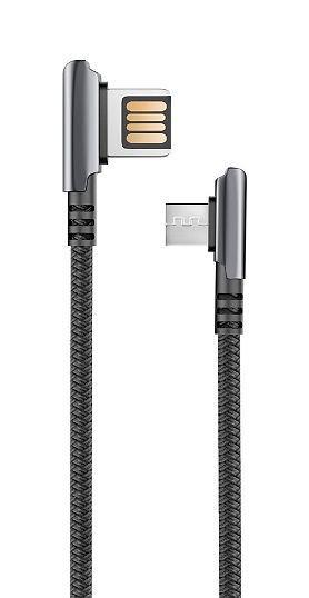Olmio Кабель HANDY, USB 2.0 - microUSB, 1.2м, 2.1A (угловой, двухсторонний)