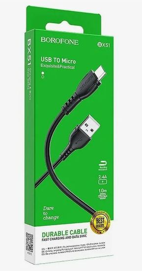 Borofone BX51 для MicroUSB 2.4A (1м)