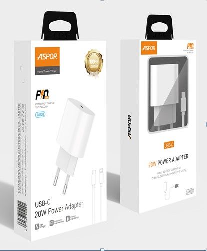 ASPOR A801 PD 1USB, 20W (белый)