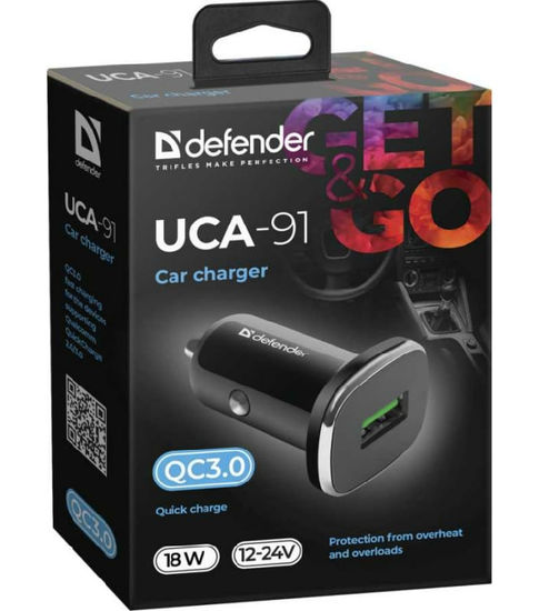 Defender UCA-91 18W (QC3.0 быстрая зарядка), черный