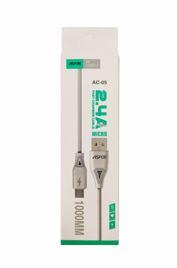 ASPOR AC-05 2.4A, для Micro-USB 1m (белый)