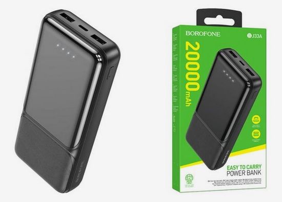 Borofone BJ33A 20000mAh (2USB/2A), (черный)