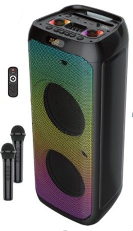 Sing-e ZQS10208 (4000mAh, 2*10inch/50W, AUX/USB/TF/FM/MIC бесп-2шт., пульт ДУ)