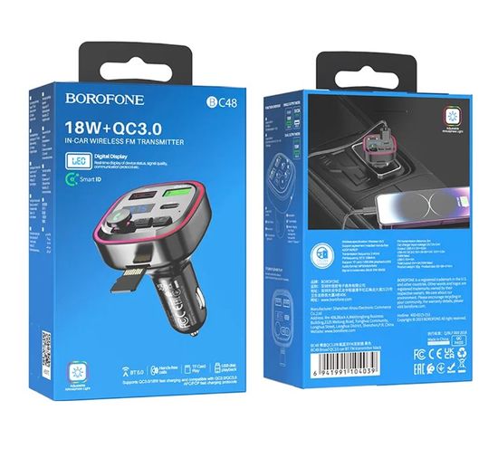 Borofone BC48 2USB 3.1A, PD Bluetooth 5.0