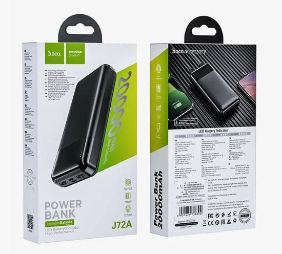 Hoco J72A 20000mAh 2USB, 2A (черный)
