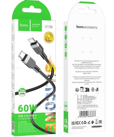 Hoco X109 для Type-C 60W DP 3A (1м)