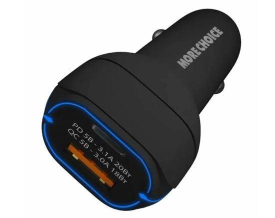 More Choice AC32 1USB+PD 20W/3A, QC3.0 быстрая зарядка, (черный)