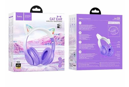 Hoco W42 Cat BT 5.3, 400mAh (фиолетовый)