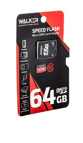 WALKER microSD 64Gb Class 10